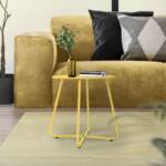 Ml-design - Kleiner Beistelltisch, 52x46 cm, Gelb, aus Metall, Runder Kaffeetisch für Draußen, Sofatisch Wohnzimmertisch Couchtisch Nachttisch