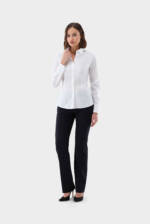 Moderne Bluse aus Baumwolle Slim Fit weiß