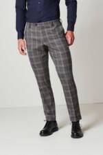 Next Anzughose Karierter Anzug mit Besatz: Slim Fit Hose (1-tlg)