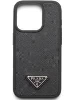 Prada iPhone 15 Pro-Hülle mit Emaille-Logo - Schwarz