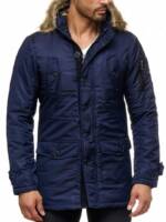 Reslad Winterjacke Herren Jacke mit Fellkragen Winter-Jacke Herren-Pa warmer Mantel mit Kapuze