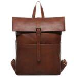 SID & VAIN Rucksack Leder Backpack Herren CLAY, Cityrucksack 15,4 Zoll Echtleder Damen Herren Vintage-hellbraun