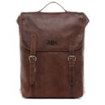 SID & VAIN Rucksack Leder Backpack Unisex ETON, Cityrucksack 15,4 Zoll Echtleder, Rucksack Damen Herren Braun-cognac