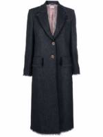 Thom Browne Einreihiger Tweed-Mantel - Blau