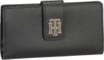 Tommy Hilfiger TH Outline Large Flap Wallet FA22 in Schwarz (0.6 Liter), Geldbörse