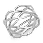 Unique Silberring Damen Hipster Ring verflochten 925er Silber SR0366 (Größe: 50mm)