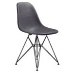 Vitra - Eames Fiberglass Side Chair DSR, basic dark / Eames elephant hide grey (Filzgleiter basic dark)