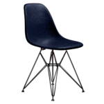 Vitra - Eames Fiberglass Side Chair DSR, basic dark / Eames navy blue (Filzgleiter basic dark)