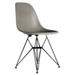 Vitra - Eames Fiberglass Side Chair DSR, basic dark / Eames raw umber (Filzgleiter basic dark)