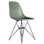 Vitra - Eames Fiberglass Side Chair DSR, basic dark / Eames sea foam green (Filzgleiter basic dark)