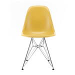 Vitra - Eames Fiberglass Side Chair DSR, verchromt / Eames ochre light (Filzgleiter basic dark)