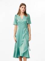 Y.A.S Wickelkleid YASTHEA 2/4 MIDI WRAP DRESS S. NOOS mit Volant