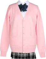 AFAZ New Trading UG Cardigan Damen-Cardigan-Schuluniform-V-Ausschnitt Knopf-Strickjacke mit Taschen