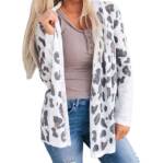 AFAZ New Trading UG Cardigan Damen-Cardigan, dünn, Leopardenmuster, langärmelig, für den Herbst