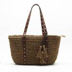 AUKUU Strandtasche Damen Damen Strandtasche Quaste Strohtasche OneShoulder Phoenix, Eye Woven Bag Clutch Bag