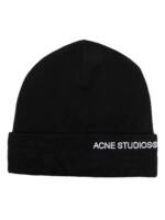 Acne Studios Beanie mit Logo-Stickerei - Schwarz