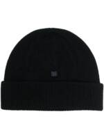 Acne Studios Beanie mit Umschlag - Schwarz