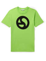 Acne Studios - Everest Logo-Print Neon Cotton and Lyocell-Blend Jersey T-Shirt - Men - Green - M