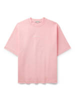 Acne Studios - Extorr Logo-Flocked Garment-Dyed Cotton-Jersey T-Shirt - Men - Pink - M