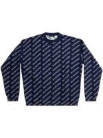 Balenciaga Pullover mit Logo-Muster - Blau