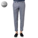 CG Herren Hose blau Mikrofaser kariert Slim Fit