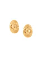 CHANEL Pre-Owned Ohrringe mit CC-Logo - Gold