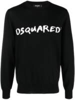 DSQUARED2 Pullover mit Intarsien-Logo - Schwarz