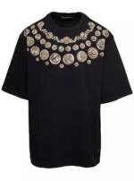 Dolce&Gabbana - Black Oversized T-Shirt With 'Monete' Print Detail - Größe S - black