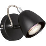 Etc-shop - Wandstrahler schwarz Wandlampe Spot schwenkbare Wandleuchte, Metall chrom, 1x led 4W 320Lm warmweiß, DxH 10x13,5 cm