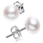 HYTIREBY Perlenohrringe Perlen Ohrringe, Damen Perlen Ohrringe 925 Sterling Silber 6/8/10MM, Süßwasser-Zuchtperlen Ohrringe Ohrstecker