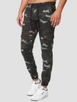 John Kayna Bequeme Jeans Herren Cargo Hose Slim Fit Utility Jeans Männer Chino Herrenhose Stoff (Chino Cargohose Streetwear, 1-tlg) Individual Denim