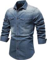KIKI Langarmhemd Modisches, personalisiertes Business-Slim-Denim-Hemd für Herren