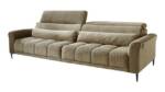 Massivart® Big-Sofa LOGAN grün Cord 280 cm 4-Sitzer, Sitztiefenverstellung, Kopfteilverstellung, Wellenunterfederung
