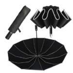 Mutoy Taschenregenschirm Groß Sturmfest, Umgekehrter Faltschirm für Herren und Damen, 210T Teflon-Beschichtung 105 cm Spannweite 12 Rippen Schirm