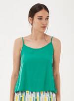 ORGANICATION 2-in-1-Top Spaghettiträger-Top aus Tencel™ in Emerald