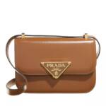 Prada Crossbody Bags - Embleme Logo Plaque Shoulder Bag - Gr. unisize - in Braun - für Damen