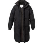 Quartz Co. Herren Daunenmantel schwarz Nylon unifarben