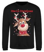 Quattro Formatee Sweatshirt Merry Christmas Rentier Süß Rudolf Rote Nase Pullover Sweatshirt (1-tlg)