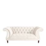 Sofa 2-Sitzer Cremefarben aus Samtvelours Neo Barock Stil