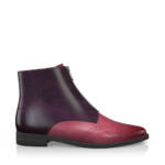 Stiefeletten mit Reißverschluss vorne für Damen - Handgemacht in Italien aus Premium - Leder - Violett & Rot & Rosa - Selbst gestalten -