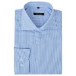 vidaXL Businesshemd Herren Business-Hemd weiß und blau gestreift Gr. S (1-tlg)