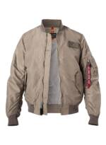 ALPHA INDUSTRIES Herren Blouson beige Mikrofaser unifarben