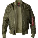 ALPHA INDUSTRIES Herren Blouson grün Mikrofaser unifarben