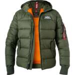 ALPHA INDUSTRIES Herren Steppjacke grün Mikrofaser unifarben