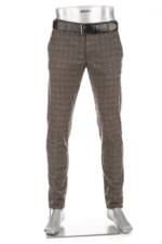 Alberto Herren Chino braun Baumwolle kariert Slim Fit