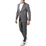 BALDESSARINI Herren Anzug grau Jersey Slim Fit