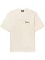 Balenciaga - Oversized Logo-Embroidered Cotton-Jersey T-Shirt - Men - Neutrals - XXS