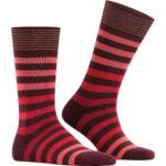 Burlington Herren Socken rot Baumwolle Gestreift