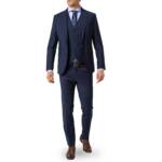 CG Herren Anzug blau Schurwolle Slim Fit