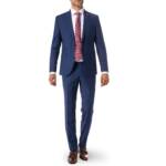 CG Herren Anzug blau Woll-Stretch Slim Fit